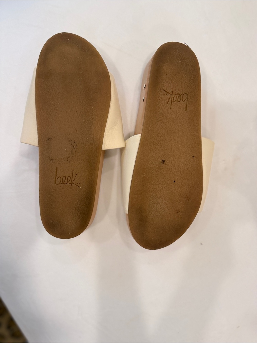 Beek Women's Pelican Slide Sandals Size 8 cream eggshell - Picture 7 of 7